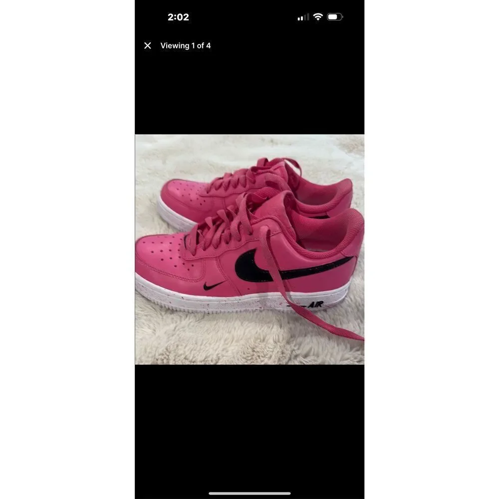 Nike Air Force 1 Pink with Black Swoosh